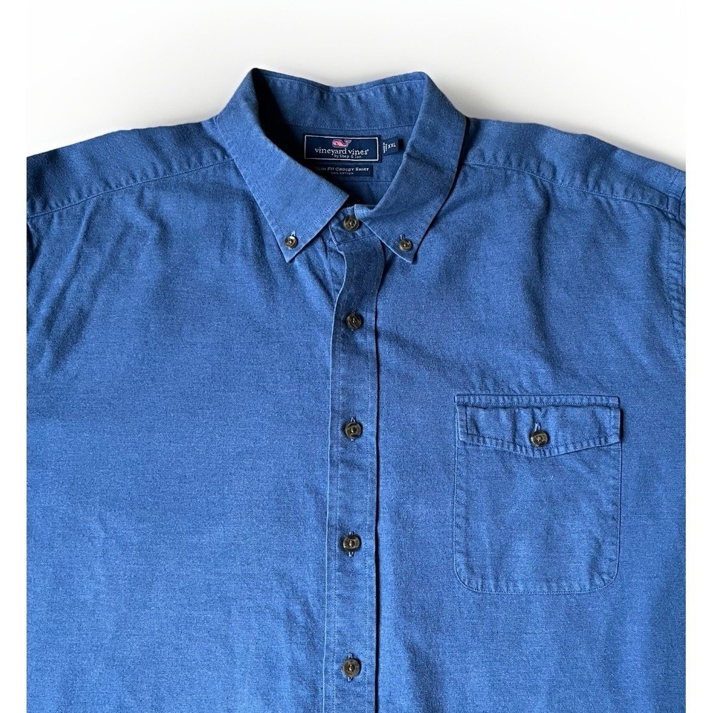 Vineyard Vines Men's Slim Fit Crosby Shirt Blue 100% Cotton 2XL XXL Long Sleeve